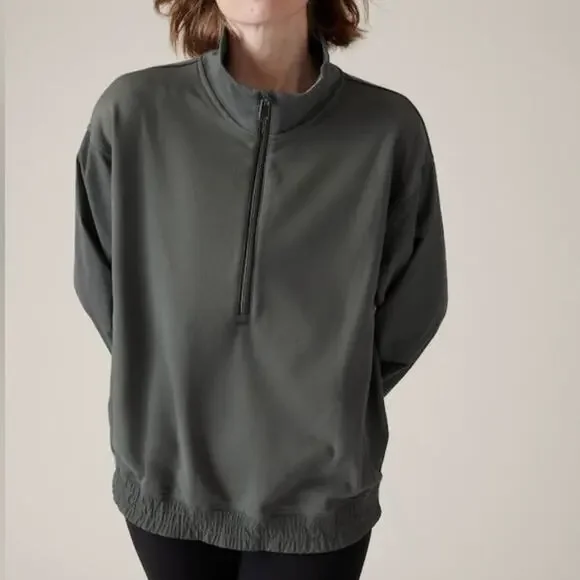 Athleta Triumph Hybrid Half Zip Sweatshirt XL - Picture 1 of 12